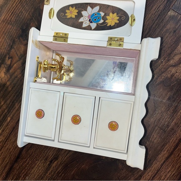 Y2K 1999 Vintage LOONEY TUNES Tweety Bird Wood Glass Pink Jewelry Box Rare - Picture 4 of 6